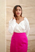 Olivia White Pink Classy Skirt Set